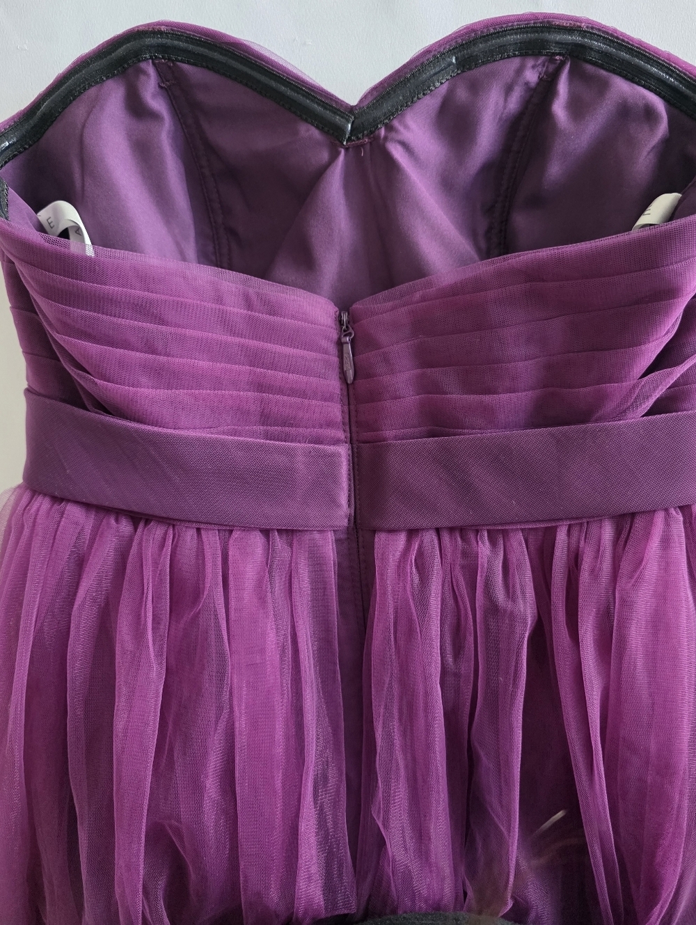 Azazie Purple Tulle Strapless Dress S 4-6 Formal Wedding - Picture 14 of 14
